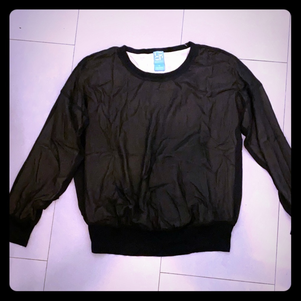 Reversible black/beige silk Barney’s Coop sweater